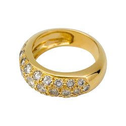 Bague jonc en or jaune, diamants - Castafiore