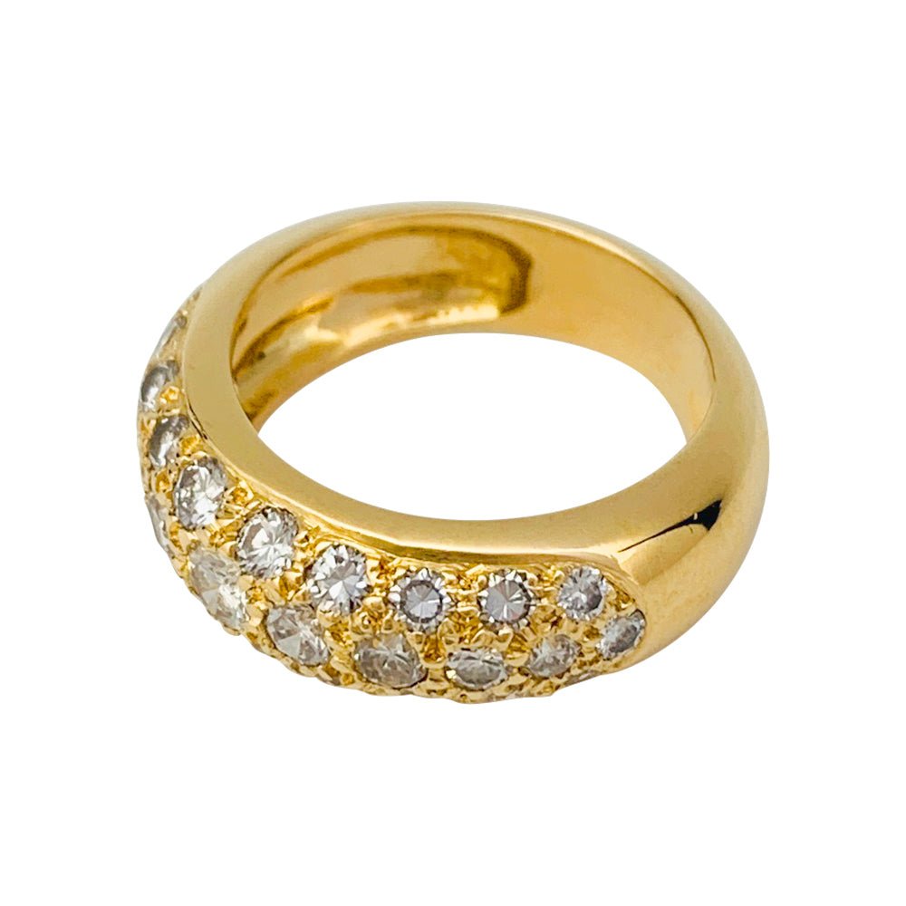 Bague jonc en or jaune, diamants - Castafiore