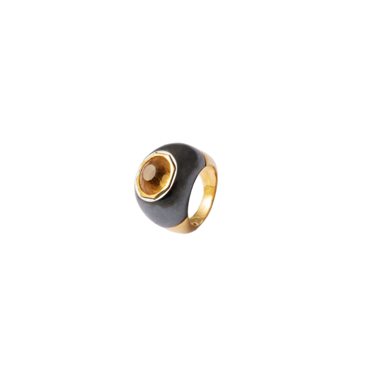 Bague jonc en or jaune et citrine - Castafiore