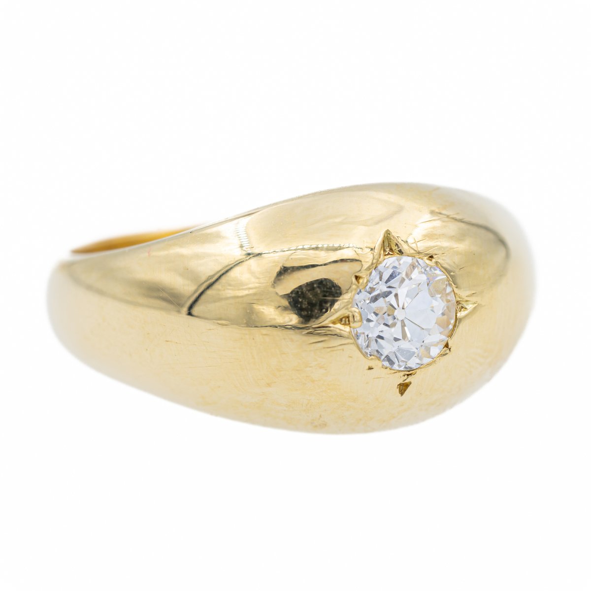 Bague Jonc en or jaune et diamant - Castafiore