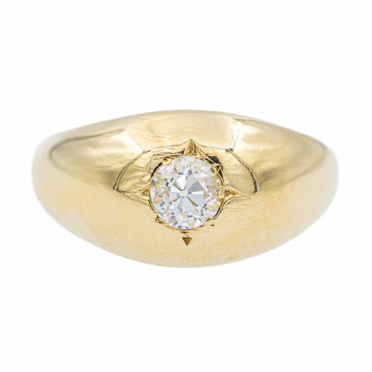 Bague Jonc en or jaune et diamant - Castafiore