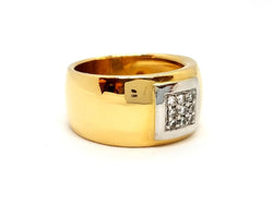 Bague Jonc en or jaune et diamant - Castafiore