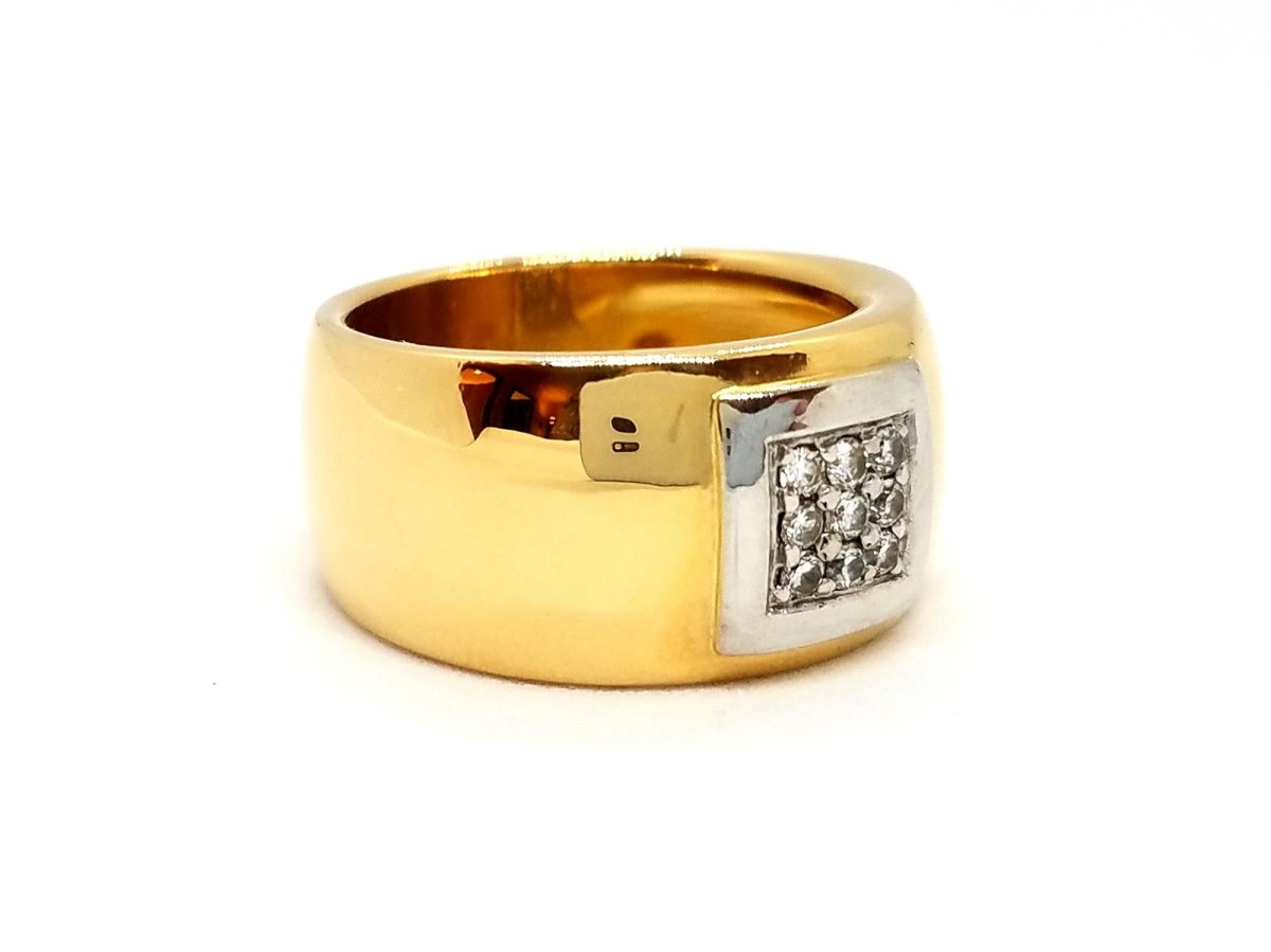 Bague Jonc en or jaune et diamant - Castafiore