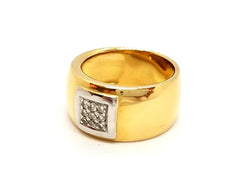 Bague Jonc en or jaune et diamant - Castafiore
