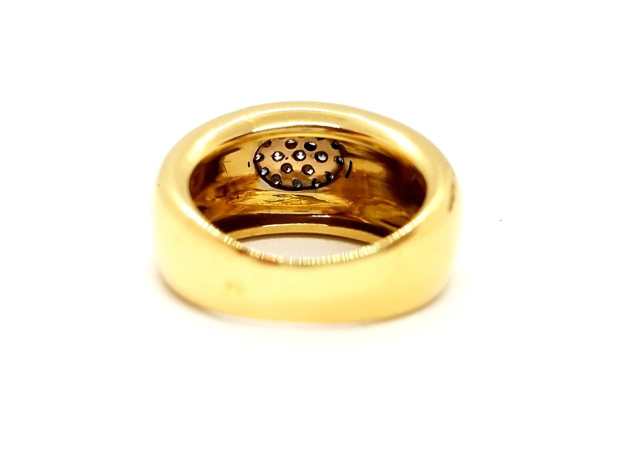 Bague Jonc en or jaune et diamants - Castafiore