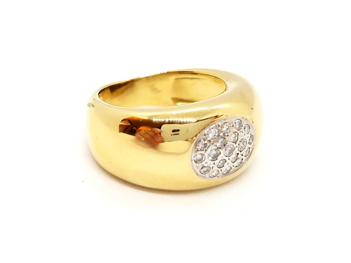 Bague Jonc en or jaune et diamants - Castafiore