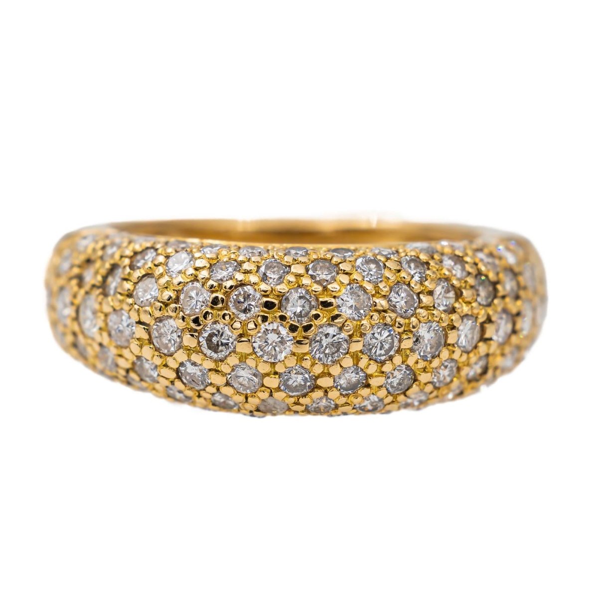 Bague Jonc en or jaune et diamants - Castafiore