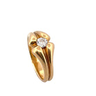 Bague Jonc en or jaune et diamants - Castafiore