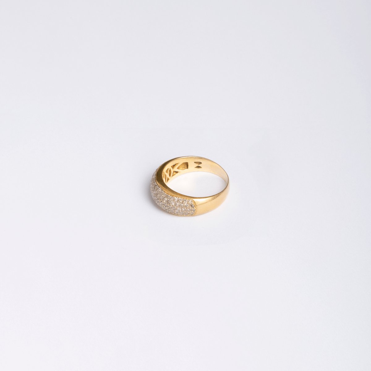Bague Jonc en or jaune et diamants - Castafiore