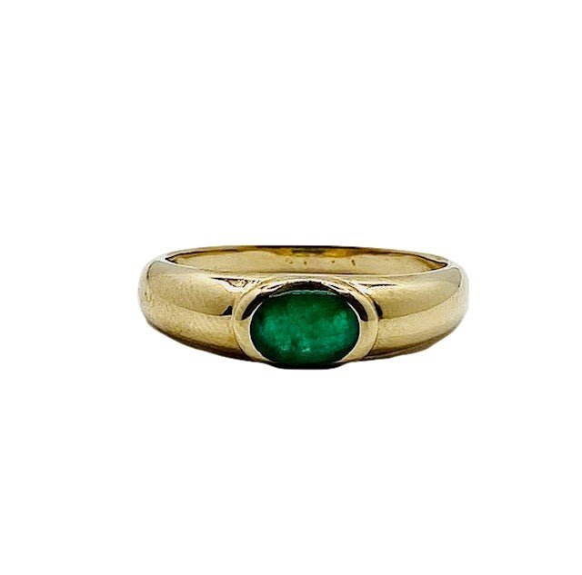 Bague Jonc en or jaune et émeraude - Castafiore