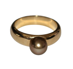 Bague Jonc en or jaune et perle - Castafiore