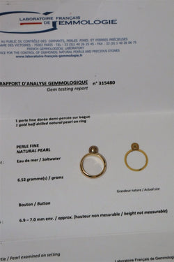 Bague Jonc en or jaune et perle - Castafiore