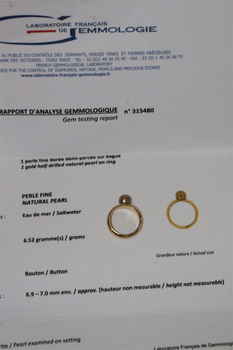 Bague Jonc en or jaune et perle - Castafiore