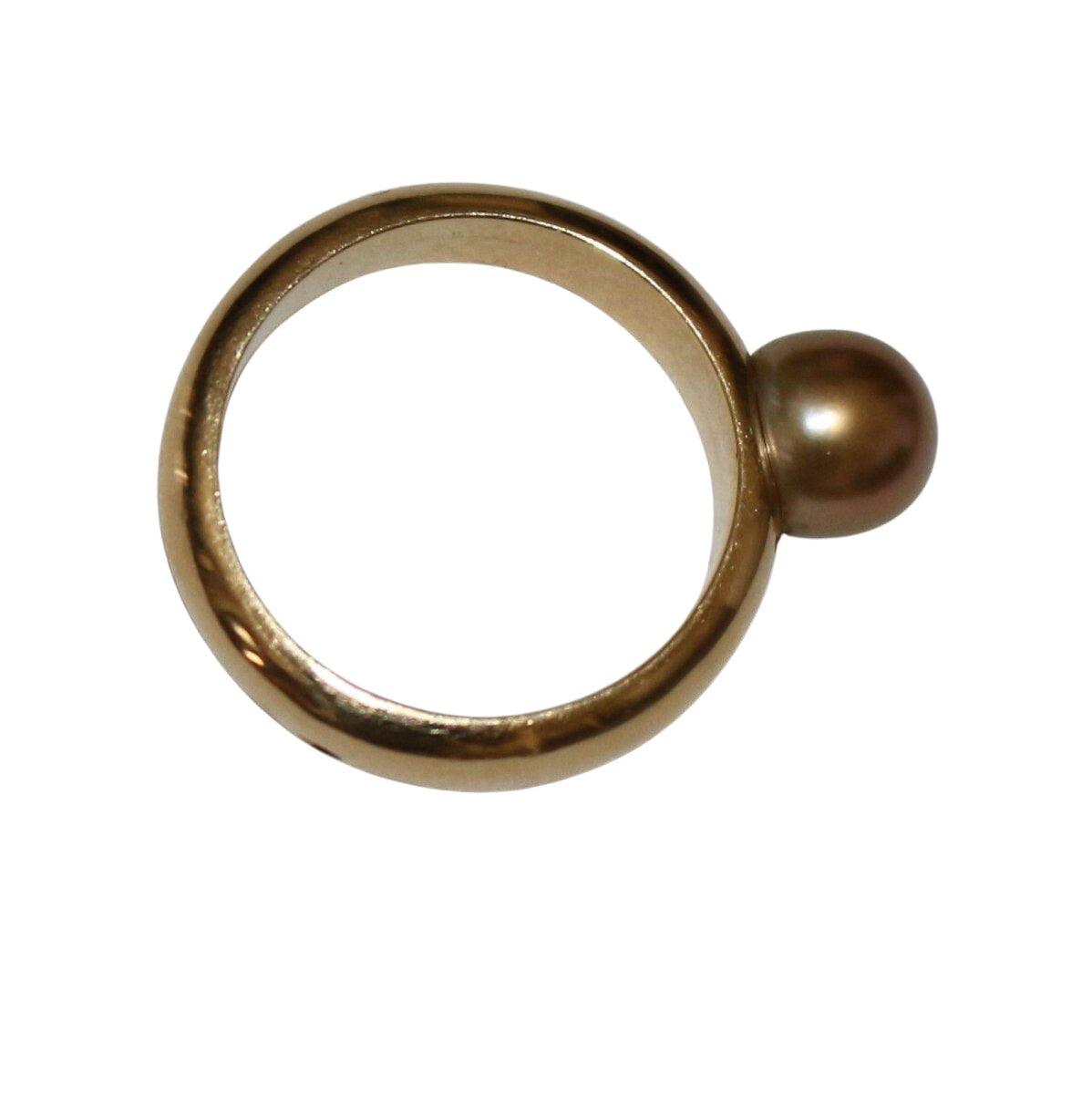 Bague Jonc en or jaune et perle - Castafiore