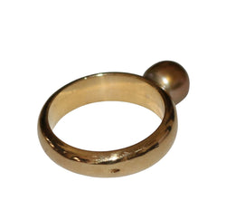 Bague Jonc en or jaune et perle - Castafiore