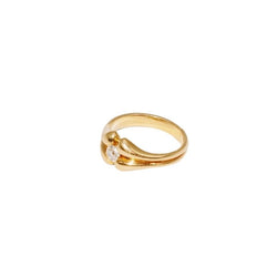 Bague jonc en or jaune ornée d'un diamant - Castafiore