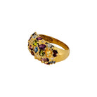 Bague Jonc en or jaune, pierres et diamants - Castafiore