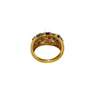 Bague Jonc en or jaune, pierres et diamants - Castafiore