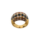 Bague Jonc en or jaune, rubis, saphirs et diamants - Castafiore