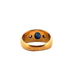 Bague Jonc en or jaune, saphir et diamant - Castafiore