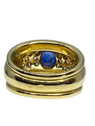 Bague Jonc en or jaune saphir et diamants - Castafiore