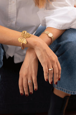 Bague Jonc MAUBOUSSIN "Nadia" en or jaune, nacre et diamant - Castafiore