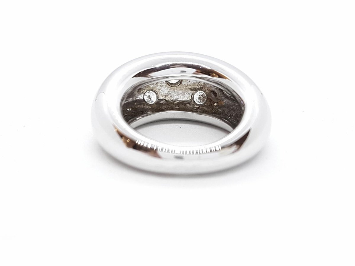 Bague Jonc Or blanc Diamant - Castafiore