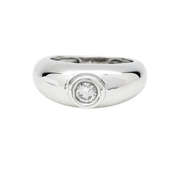Bague jonc, or blanc, diamant - Castafiore