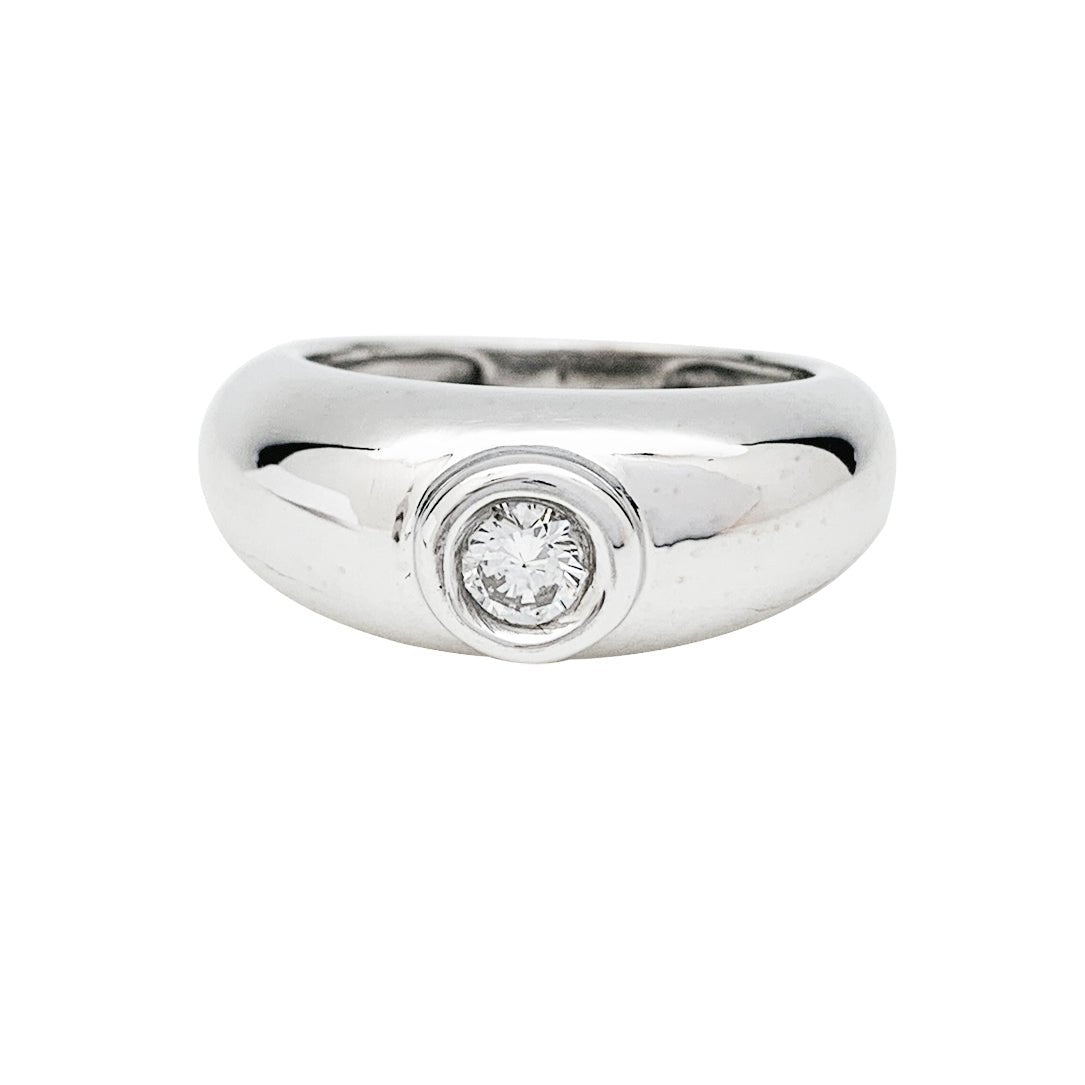 Bague jonc, or blanc, diamant - Castafiore