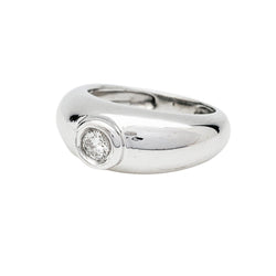 Bague jonc, or blanc, diamant - Castafiore