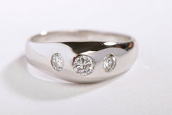 Bague Jonc Or blanc Diamant - Castafiore