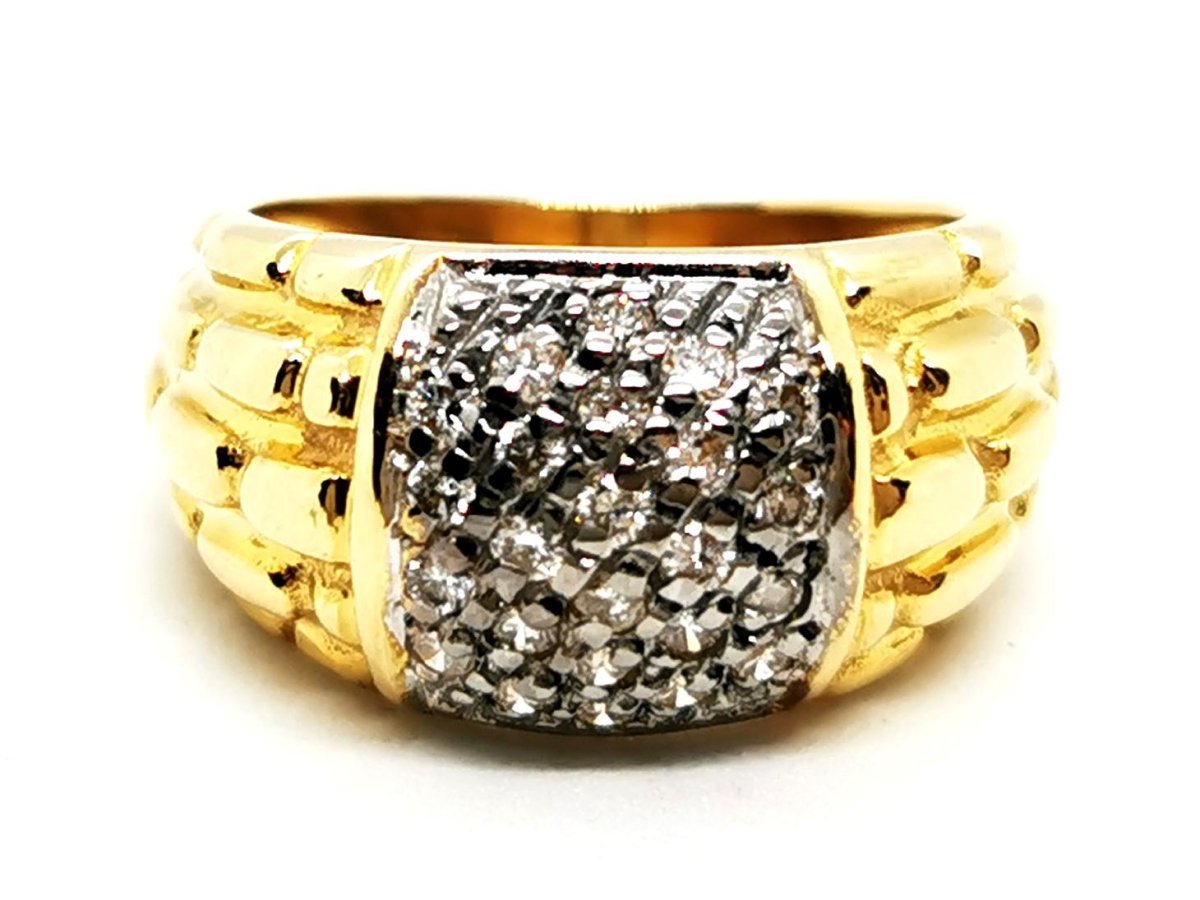 Bague Jonc Or jaune Diamant - Castafiore