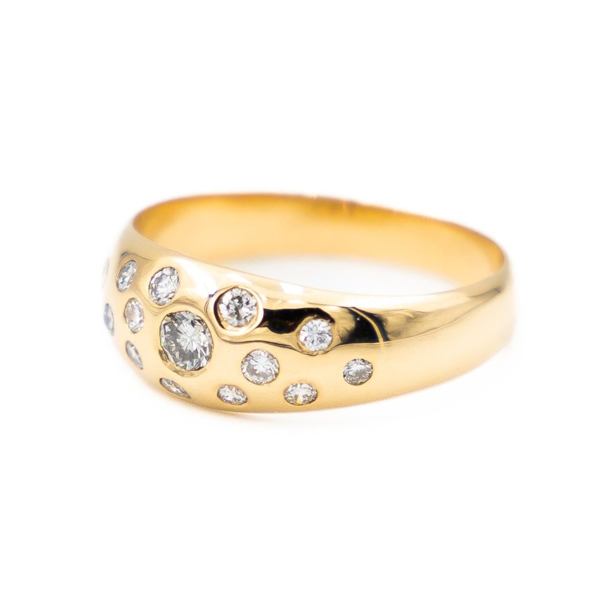 Bague Jonc Or jaune Diamant - Castafiore