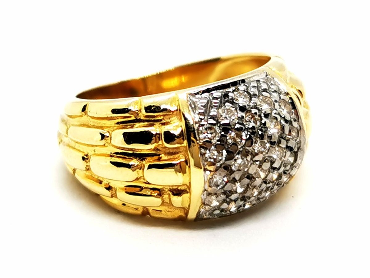 Bague Jonc Or jaune Diamant - Castafiore