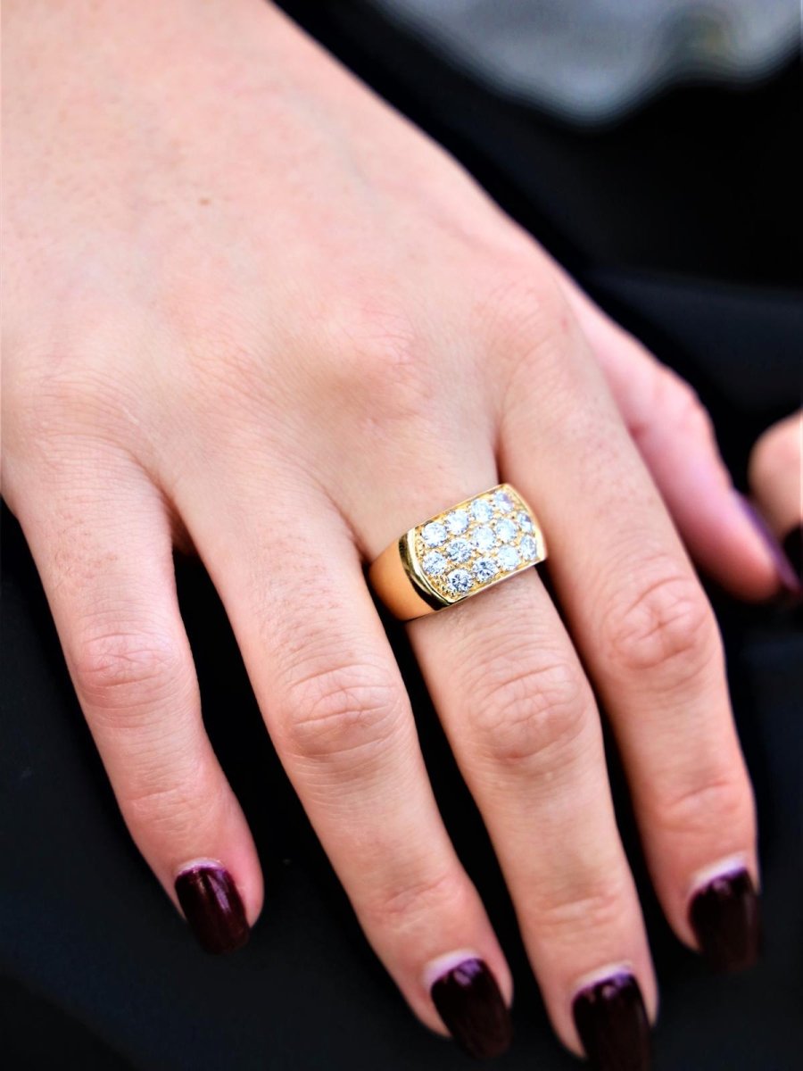 Bague Jonc Or jaune Diamant - Castafiore