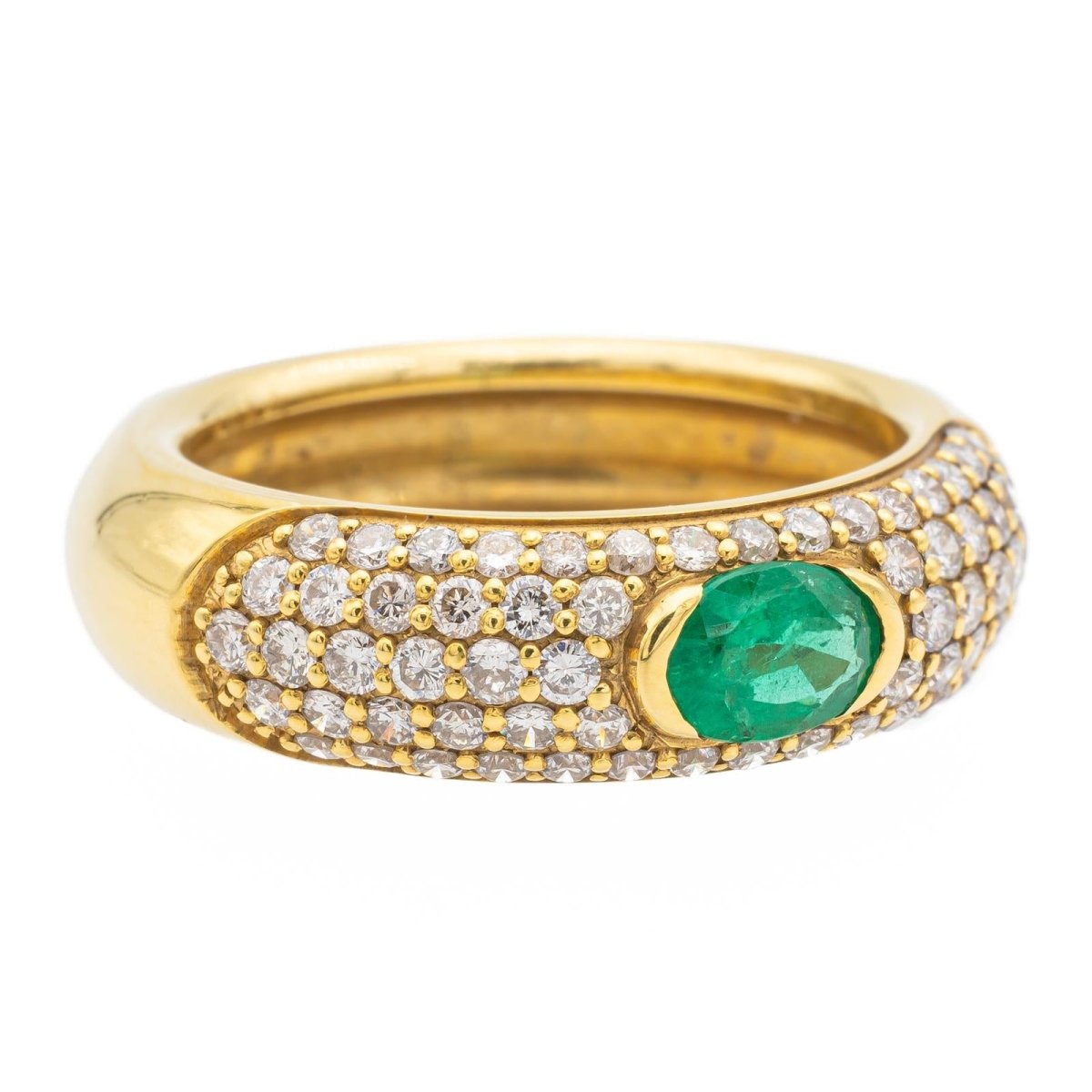 Bague Jonc Or jaune Emeraude - Castafiore