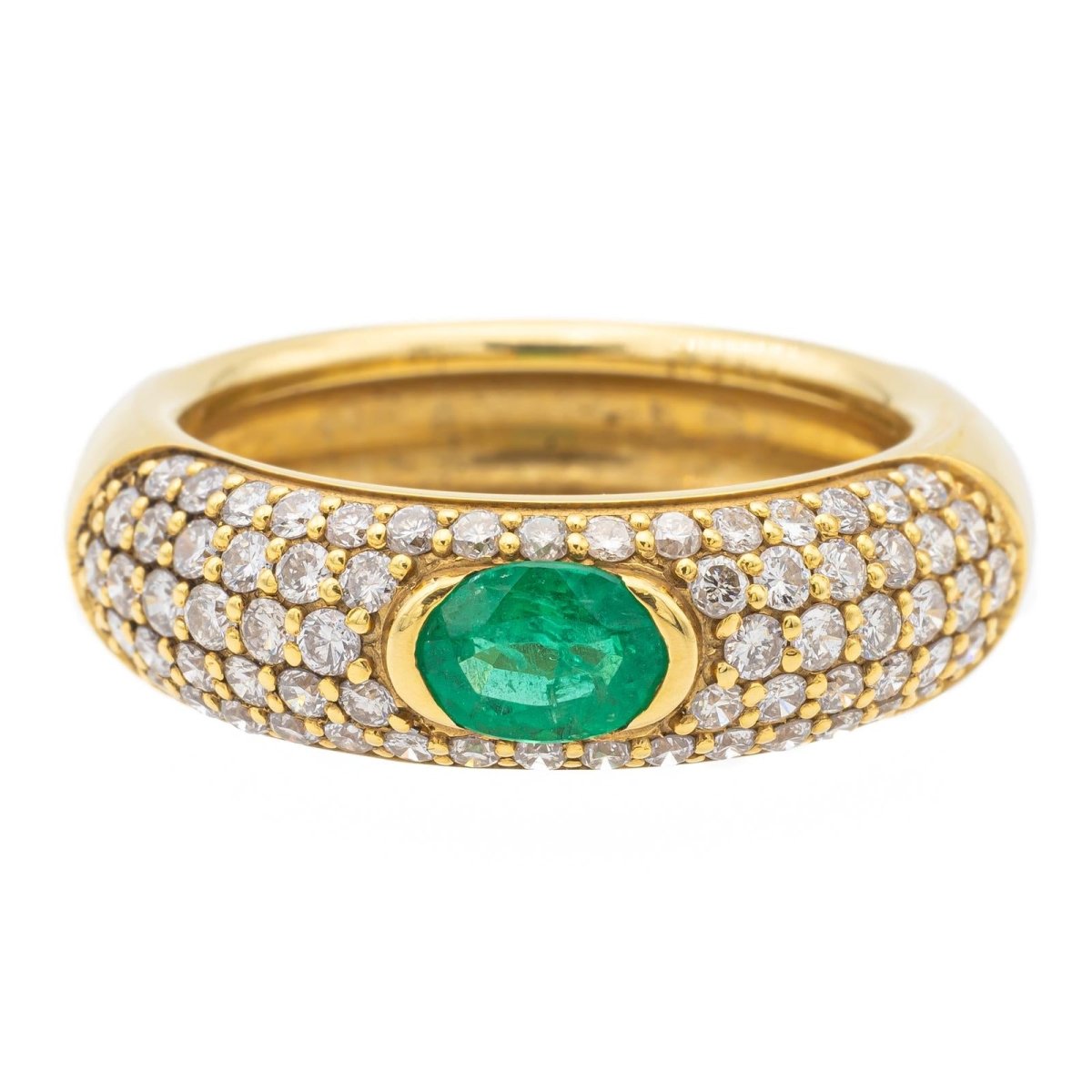 Bague Jonc Or jaune Emeraude - Castafiore