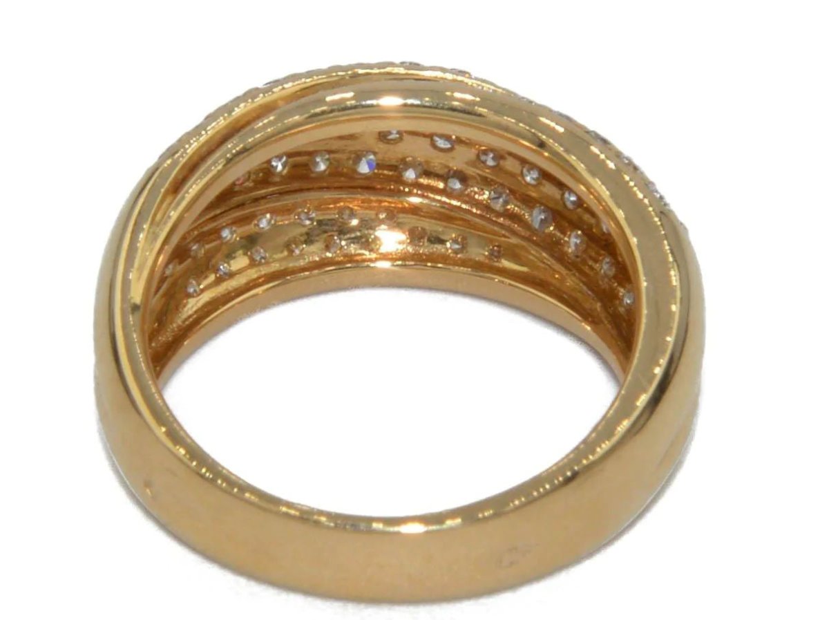 Bague jonc or jaune entièrement pavée de diamant - Castafiore