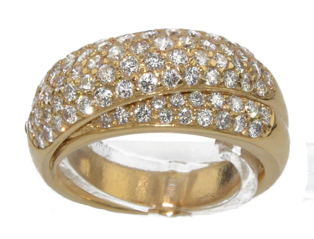 Bague jonc or jaune entièrement pavée de diamant - Castafiore
