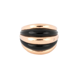 Bague jonc or rose et onyx de la maison Damiani - Castafiore