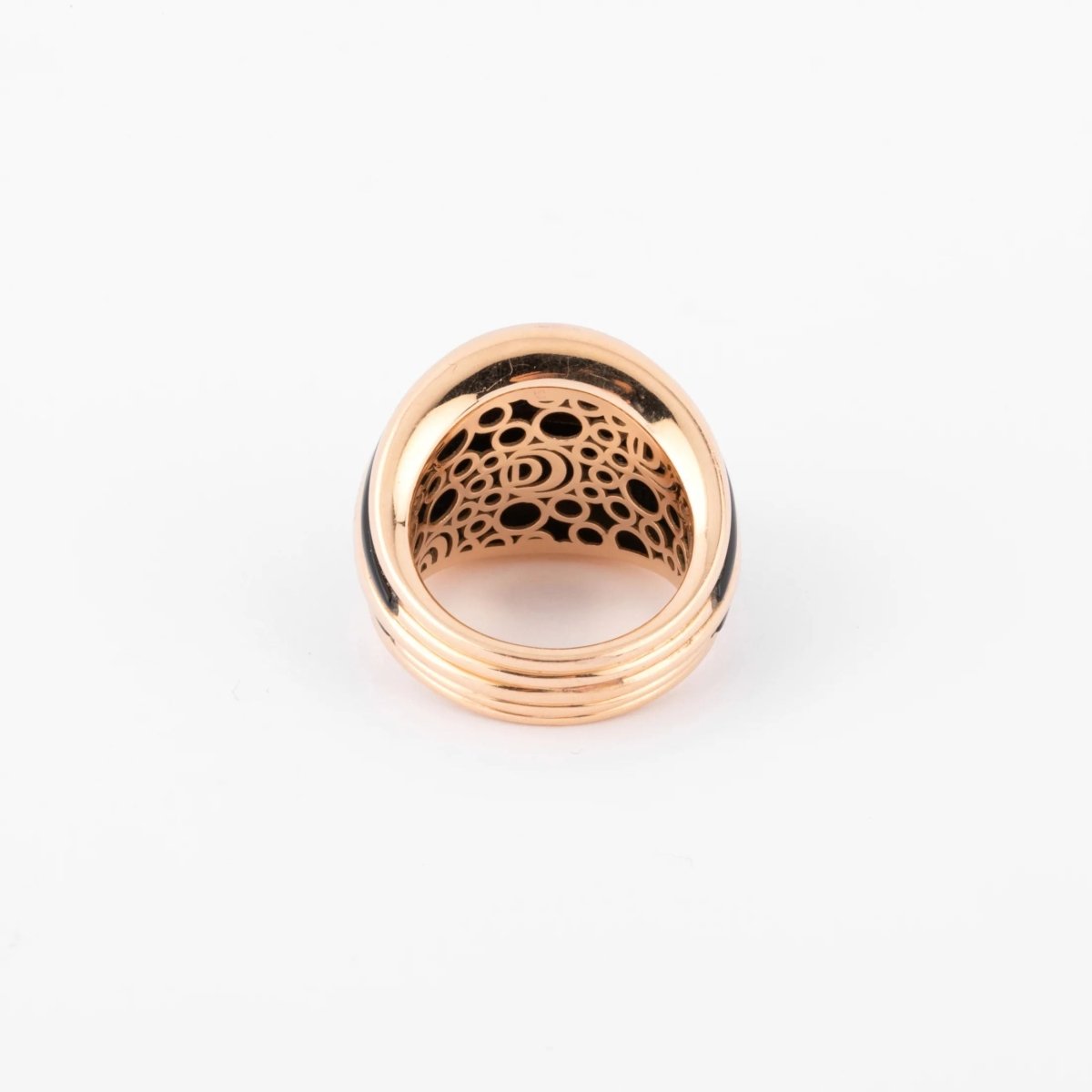 Bague jonc or rose et onyx de la maison Damiani - Castafiore