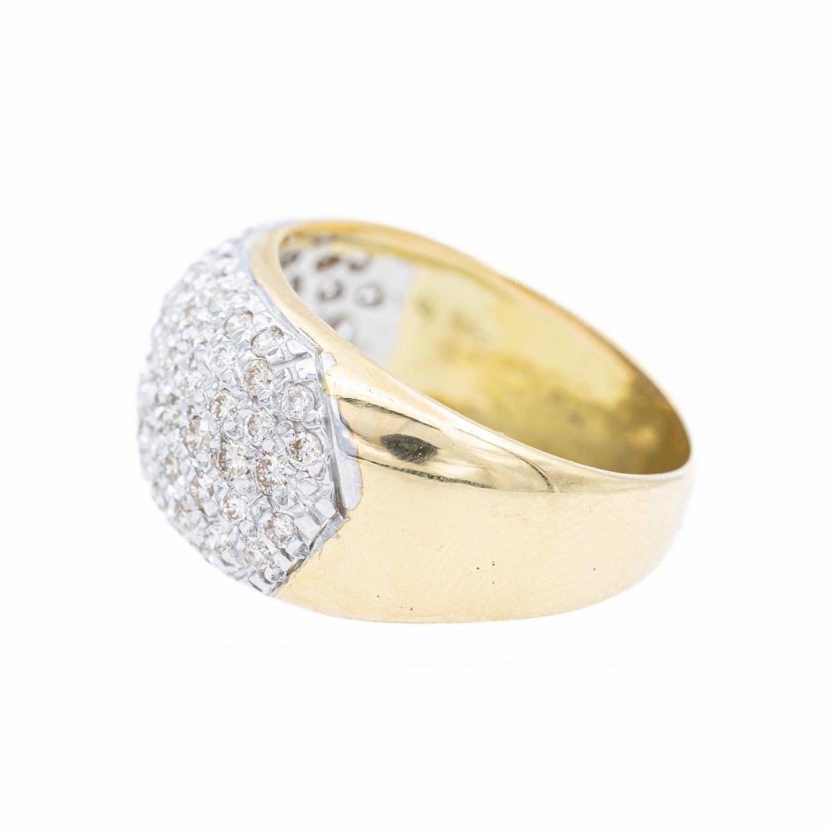 Bague Jonc Pavé diamants en or jaune - Castafiore