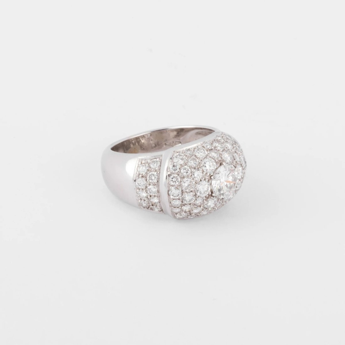 Bague jonc pavée de diamant de diamant - Castafiore