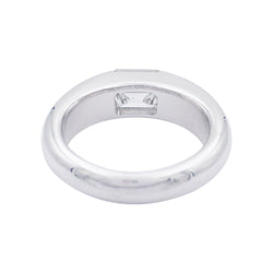 Bague jonc sertie d'une diamant taille émeraude - Castafiore