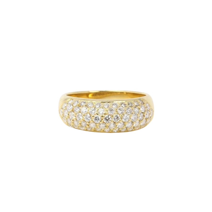 Bague jonc vintage en or pavée de diamants - Castafiore