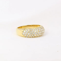 Bague jonc vintage en or pavée de diamants - Castafiore