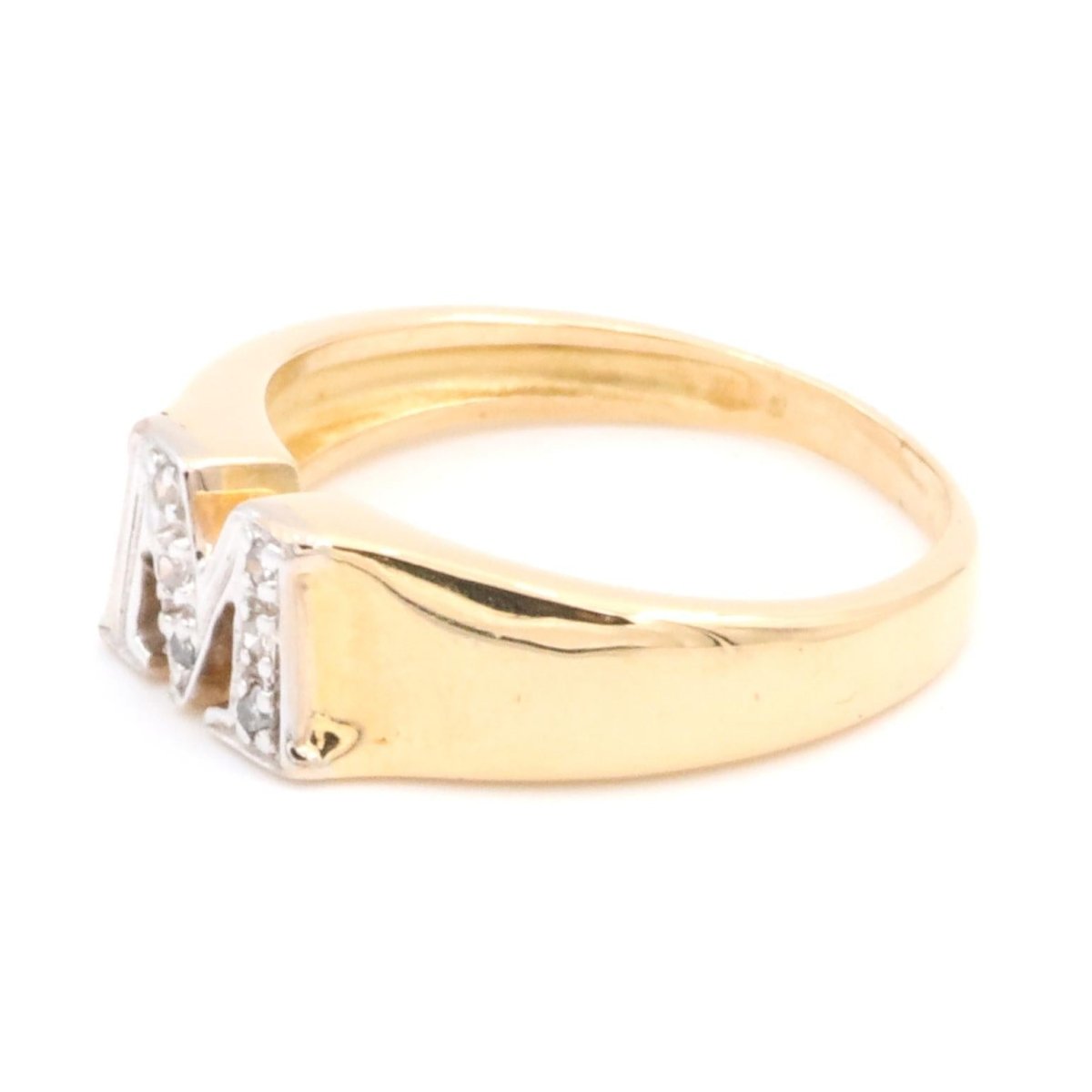 Bague Lettre Or jaune Diamant - Castafiore