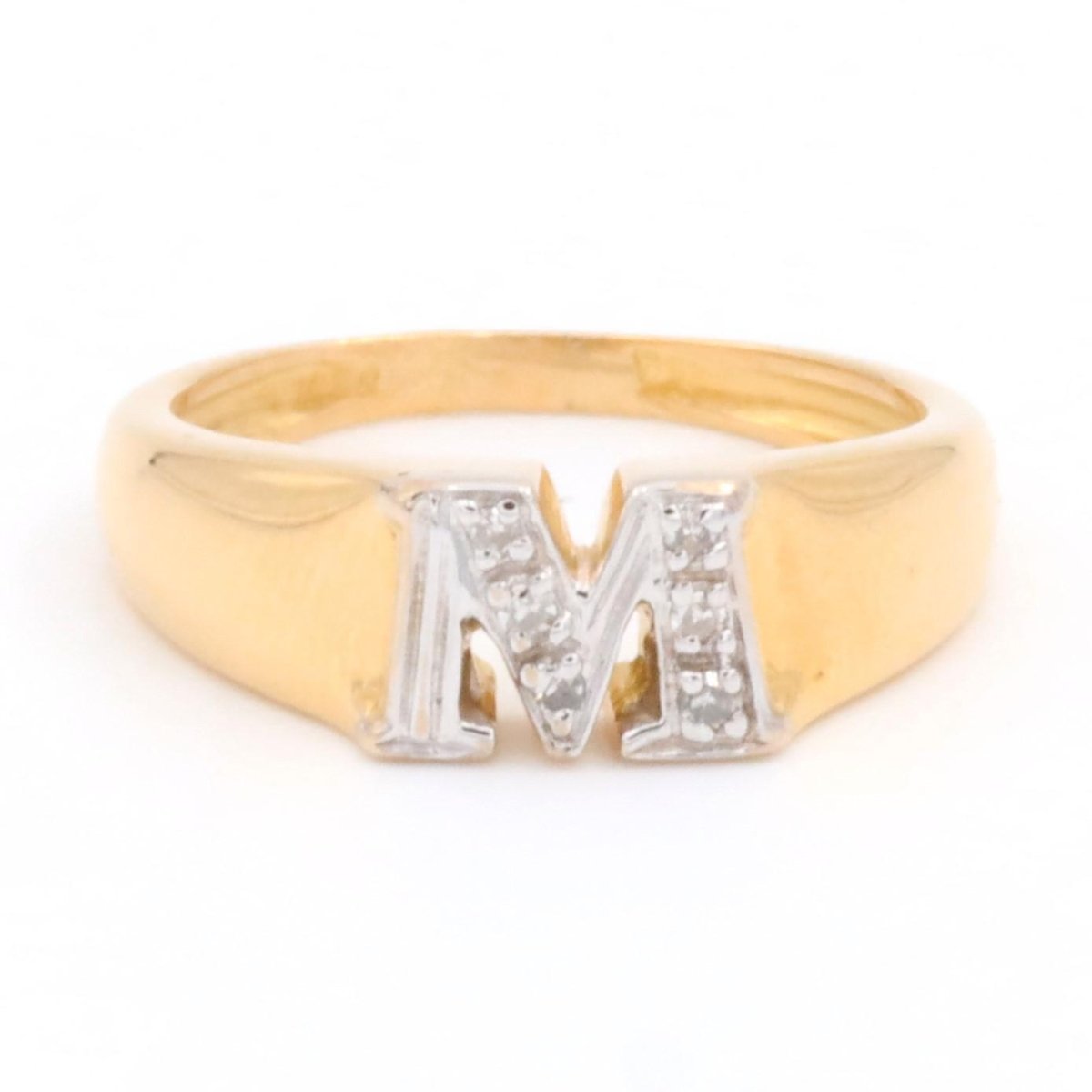 Bague Lettre Or jaune Diamant - Castafiore
