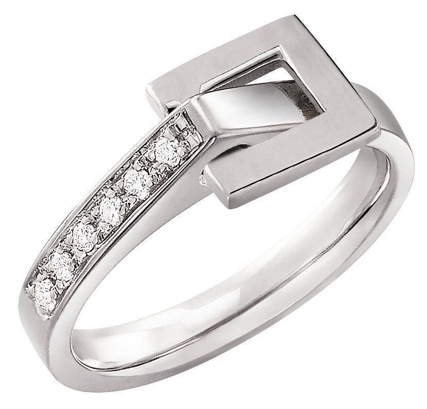 Bague Lilistone or gris diamants - Castafiore