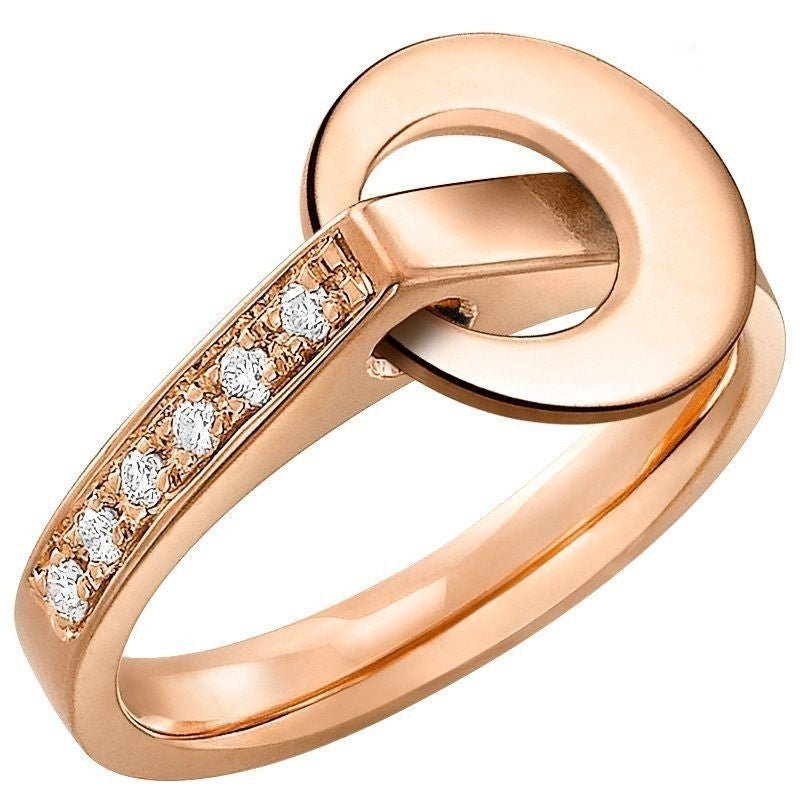 Bague Lilistone or rose diamants - Castafiore